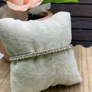 Napier Rhinestone Silver Tone Lobster Clasp Bracelet